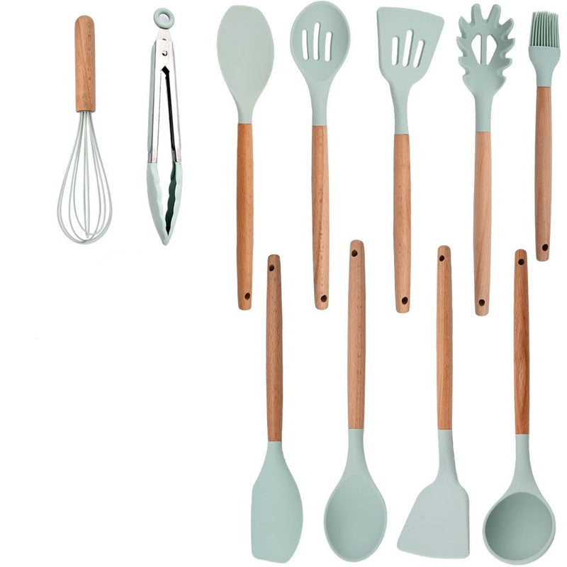 Kit Utensílios de Cozinha Silicone Completo (12 peças)